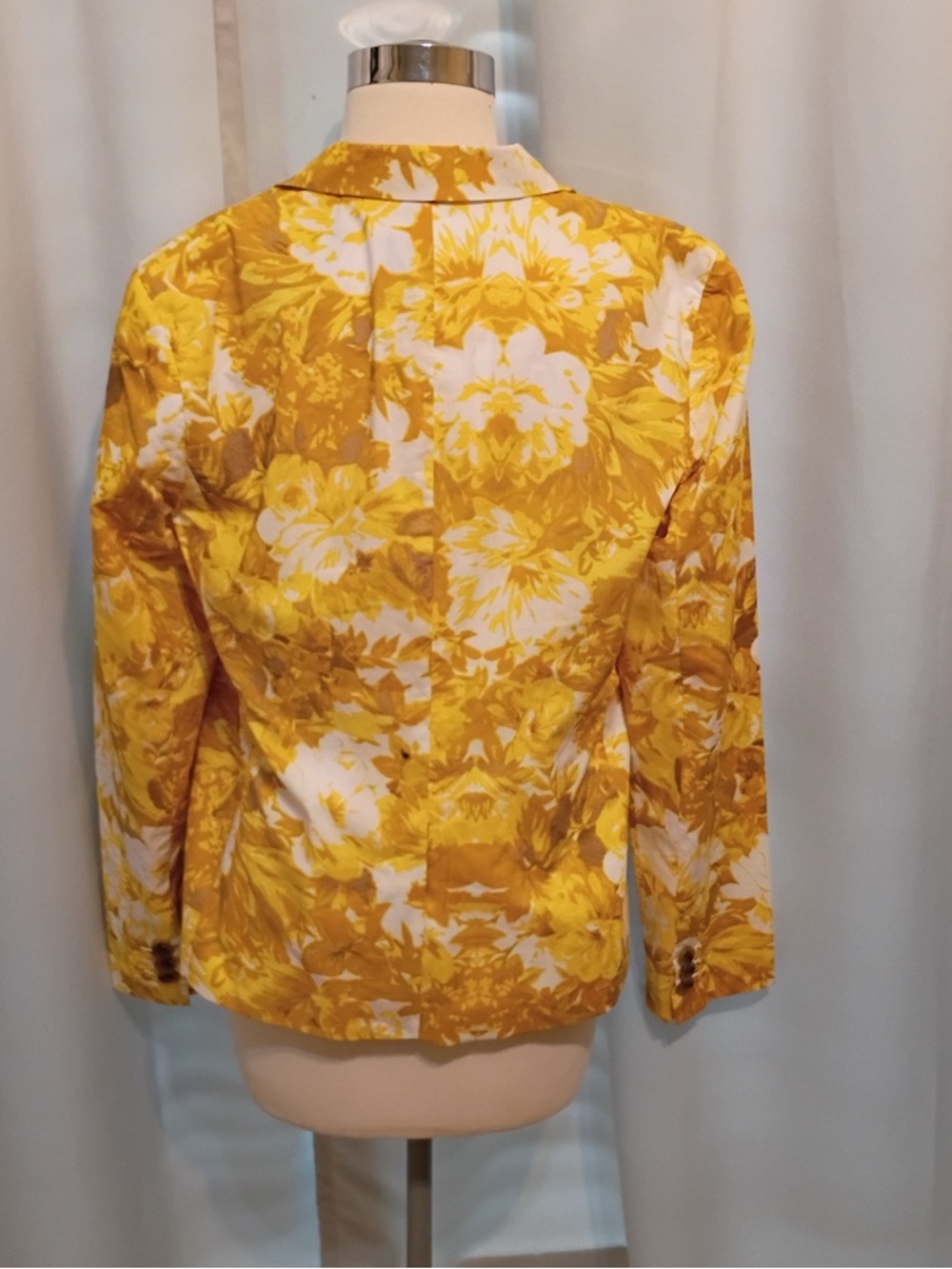 Talbots Yellow Floral Single-Breasted Blazer - Picture 2 of 4
